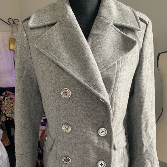 Michael Kors grey wool pea coat size M - Picture 2 of 6